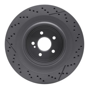 Mercedes-Benz CLS63 AMG Brake Rotor (1) - Rear - R1 Concepts - Drilled & Slotted GeoSPEC Coated - `10-`18